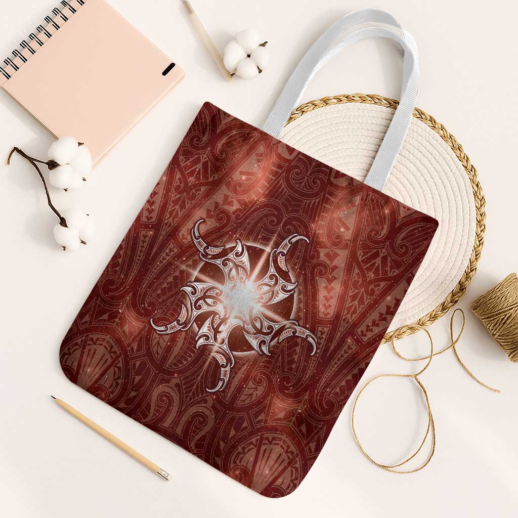 New Zealand Matariki Pohutukawa Tote Bag Maori Moko Red Galaxy