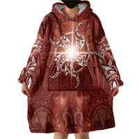 New Zealand Matariki Pohutukawa Wearable Blanket Hoodie Maori Moko Red Galaxy LT05 - Polynesian Pride