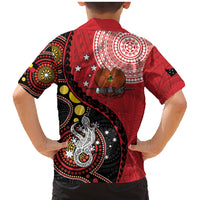 Papua New Guinea And Australia Aboriginal Family Matching Mermaid Dress and Hawaiian Shirt Bird Of Paradise And Kangaroo Together LT05 - Polynesian Pride