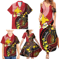 Papua New Guinea And Australia Aboriginal Family Matching Summer Maxi Dress and Hawaiian Shirt Bird Of Paradise And Kangaroo Together LT05 - Polynesian Pride