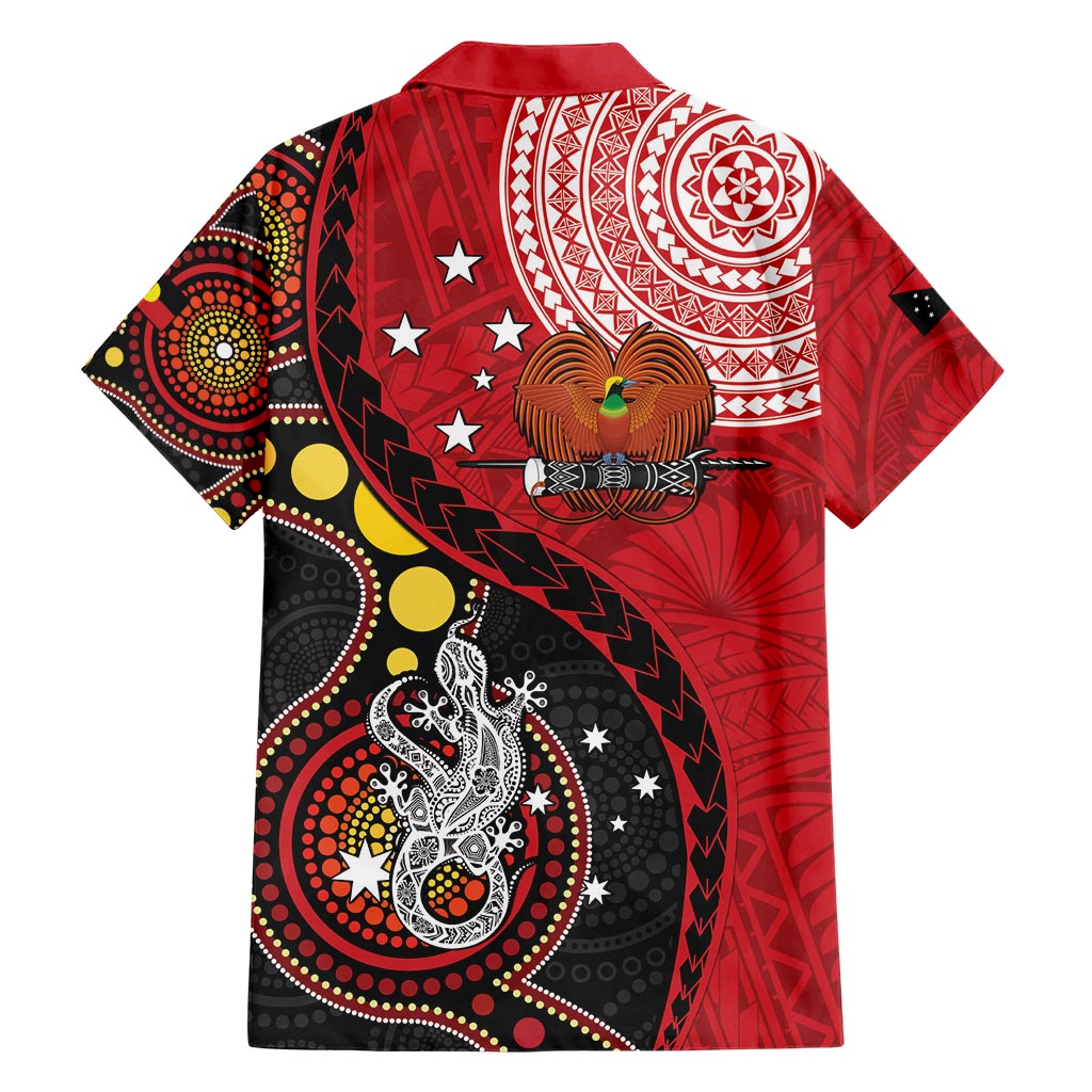 Papua New Guinea And Australia Aboriginal Hawaiian Shirt Bird Of Paradise And Kangaroo Together LT05 - Polynesian Pride