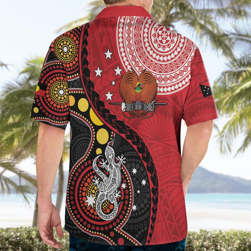 Papua New Guinea And Australia Aboriginal Hawaiian Shirt Bird Of Paradise And Kangaroo Together LT05 - Polynesian Pride