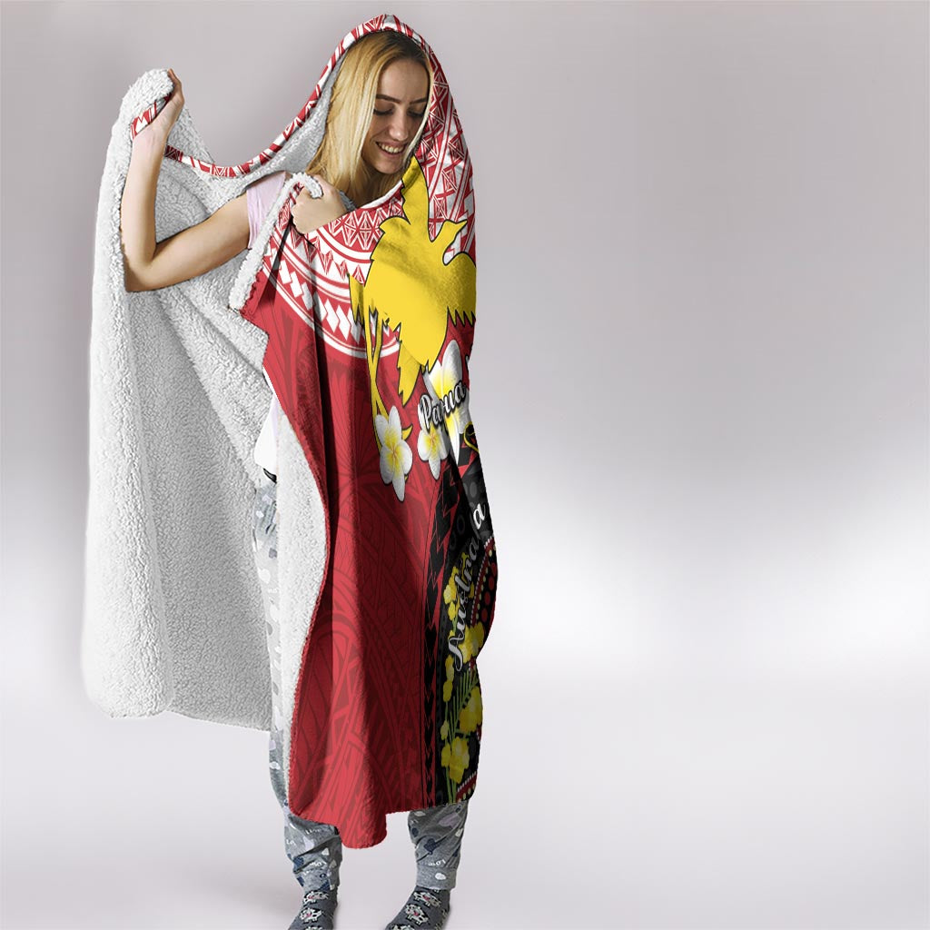 Papua New Guinea And Australia Aboriginal Hooded Blanket Bird Of Paradise And Kangaroo Together LT05 - Polynesian Pride