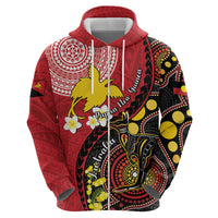 Papua New Guinea And Australia Aboriginal Hoodie Bird Of Paradise And Kangaroo Together LT05 - Polynesian Pride