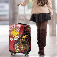 Papua New Guinea And Australia Aboriginal Luggage Cover Bird Of Paradise And Kangaroo Together LT05 - Polynesian Pride