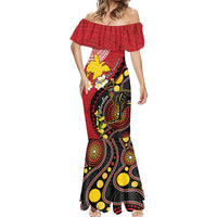 Papua New Guinea And Australia Aboriginal Mermaid Dress Bird Of Paradise And Kangaroo Together LT05 - Polynesian Pride