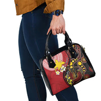 Papua New Guinea And Australia Aboriginal Shoulder Handbag Bird Of Paradise And Kangaroo Together