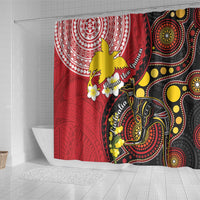 Papua New Guinea And Australia Aboriginal Shower Curtain Bird Of Paradise And Kangaroo Together LT05 - Polynesian Pride