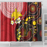 Papua New Guinea And Australia Aboriginal Shower Curtain Bird Of Paradise And Kangaroo Together LT05 - Polynesian Pride