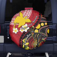 Papua New Guinea And Australia Aboriginal Spare Tire Cover Bird Of Paradise And Kangaroo Together LT05 - Polynesian Pride