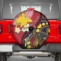 Papua New Guinea And Australia Aboriginal Spare Tire Cover Bird Of Paradise And Kangaroo Together LT05 - Polynesian Pride