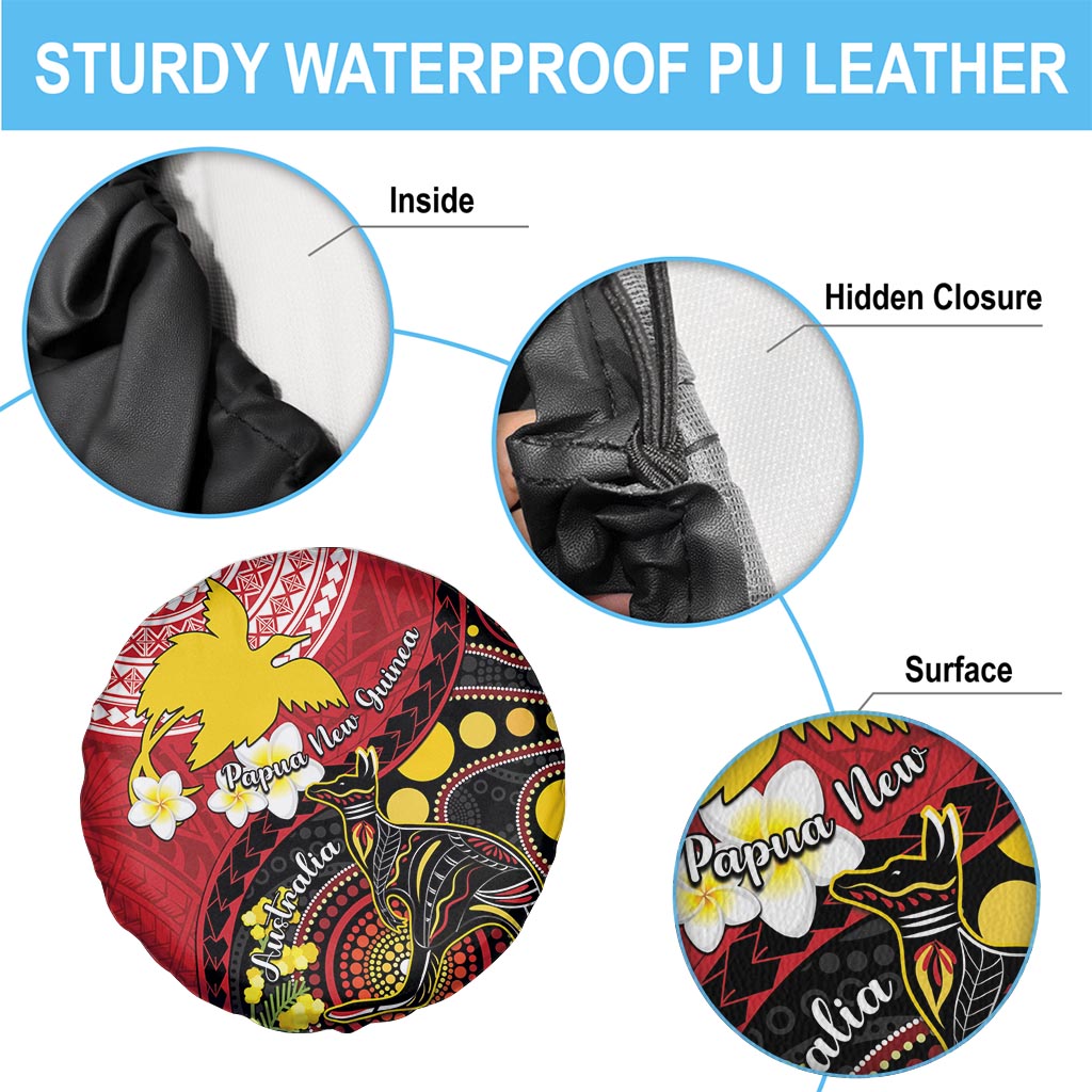 Papua New Guinea And Australia Aboriginal Spare Tire Cover Bird Of Paradise And Kangaroo Together LT05 - Polynesian Pride