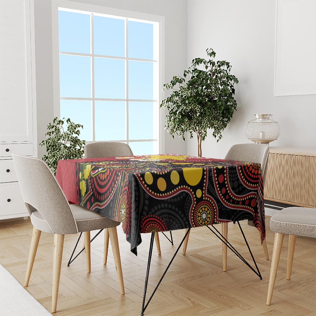Papua New Guinea And Australia Aboriginal Tablecloth Bird Of Paradise And Kangaroo Together