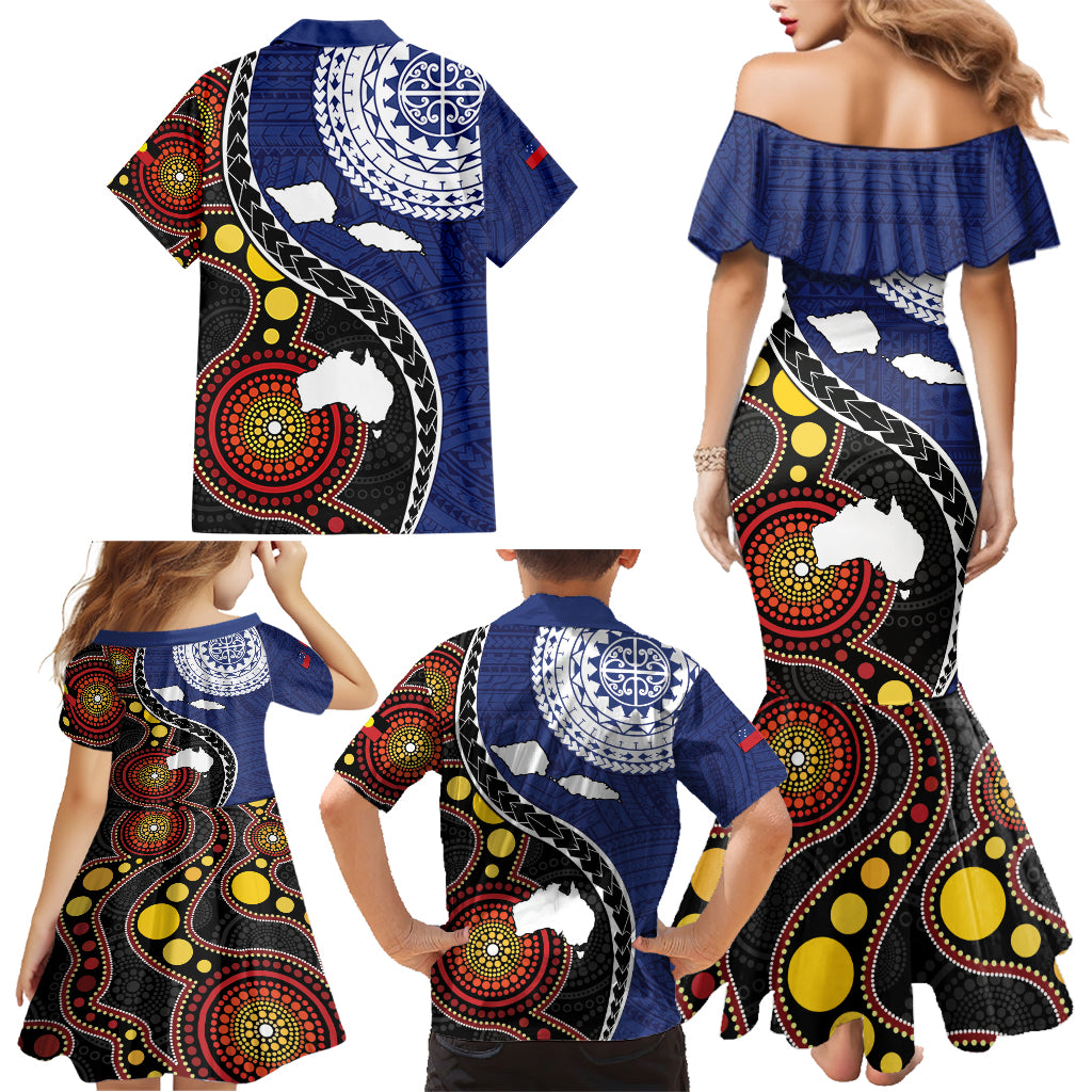 Samoa And Australia Together Family Matching Mermaid Dress and Hawaiian Shirt Aboriginal Mix Polynesian LT05 - Polynesian Pride