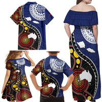 Samoa And Australia Together Family Matching Off Shoulder Maxi Dress and Hawaiian Shirt Aboriginal Mix Polynesian LT05 - Polynesian Pride