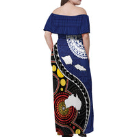 Samoa And Australia Together Family Matching Off Shoulder Maxi Dress and Hawaiian Shirt Aboriginal Mix Polynesian LT05 - Polynesian Pride