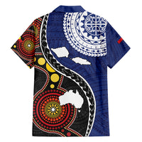 Samoa And Australia Together Family Matching Short Sleeve Bodycon Dress and Hawaiian Shirt Aboriginal Mix Polynesian LT05 - Polynesian Pride