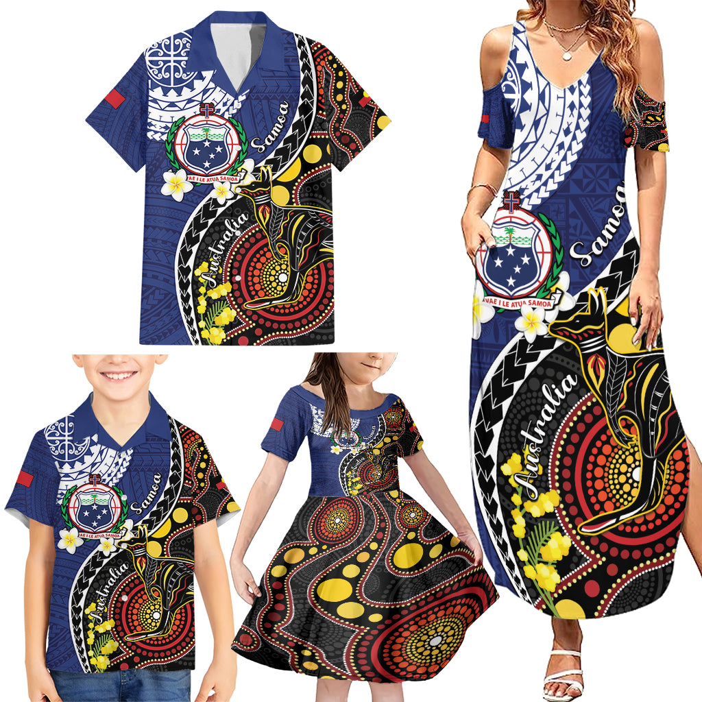 Samoa And Australia Together Family Matching Summer Maxi Dress and Hawaiian Shirt Aboriginal Mix Polynesian LT05 - Polynesian Pride