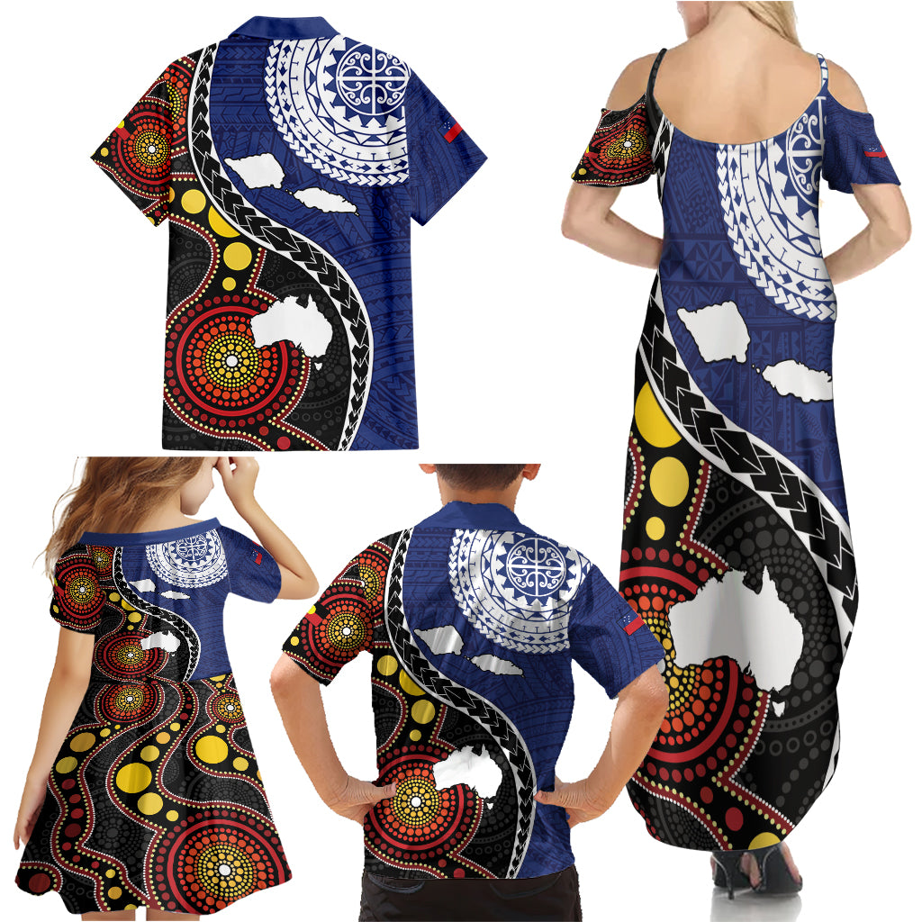 Samoa And Australia Together Family Matching Summer Maxi Dress and Hawaiian Shirt Aboriginal Mix Polynesian LT05 - Polynesian Pride