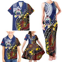 Samoa And Australia Together Family Matching Tank Maxi Dress and Hawaiian Shirt Aboriginal Mix Polynesian LT05 - Polynesian Pride