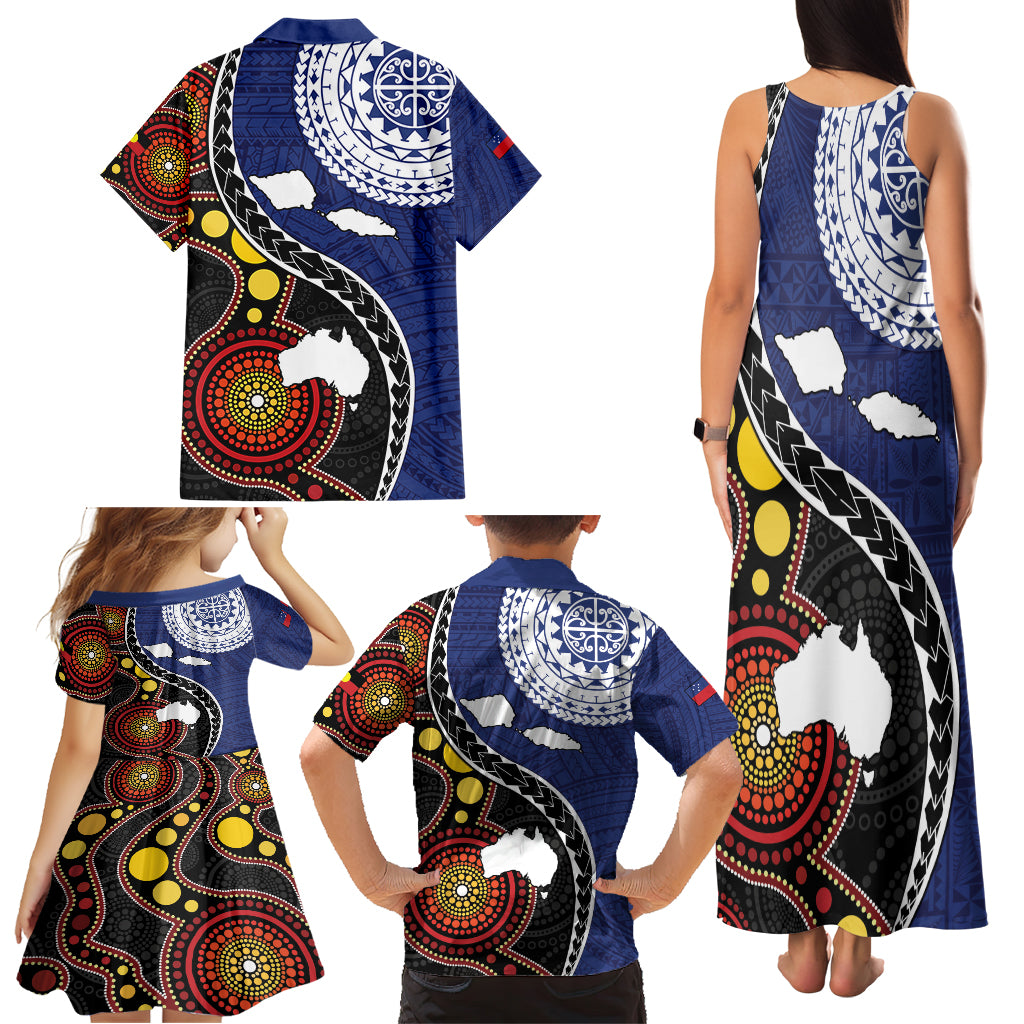 Samoa And Australia Together Family Matching Tank Maxi Dress and Hawaiian Shirt Aboriginal Mix Polynesian LT05 - Polynesian Pride