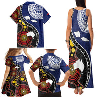 Samoa And Australia Together Family Matching Tank Maxi Dress and Hawaiian Shirt Aboriginal Mix Polynesian LT05 - Polynesian Pride