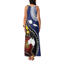 Samoa And Australia Together Family Matching Tank Maxi Dress and Hawaiian Shirt Aboriginal Mix Polynesian LT05 - Polynesian Pride