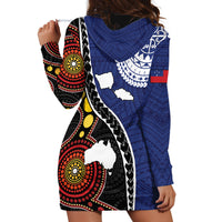 Samoa And Australia Together Hoodie Dress Aboriginal Mix Polynesian LT05 - Polynesian Pride