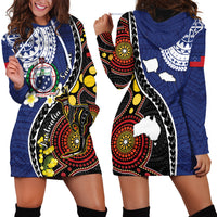 Samoa And Australia Together Hoodie Dress Aboriginal Mix Polynesian LT05 - Polynesian Pride