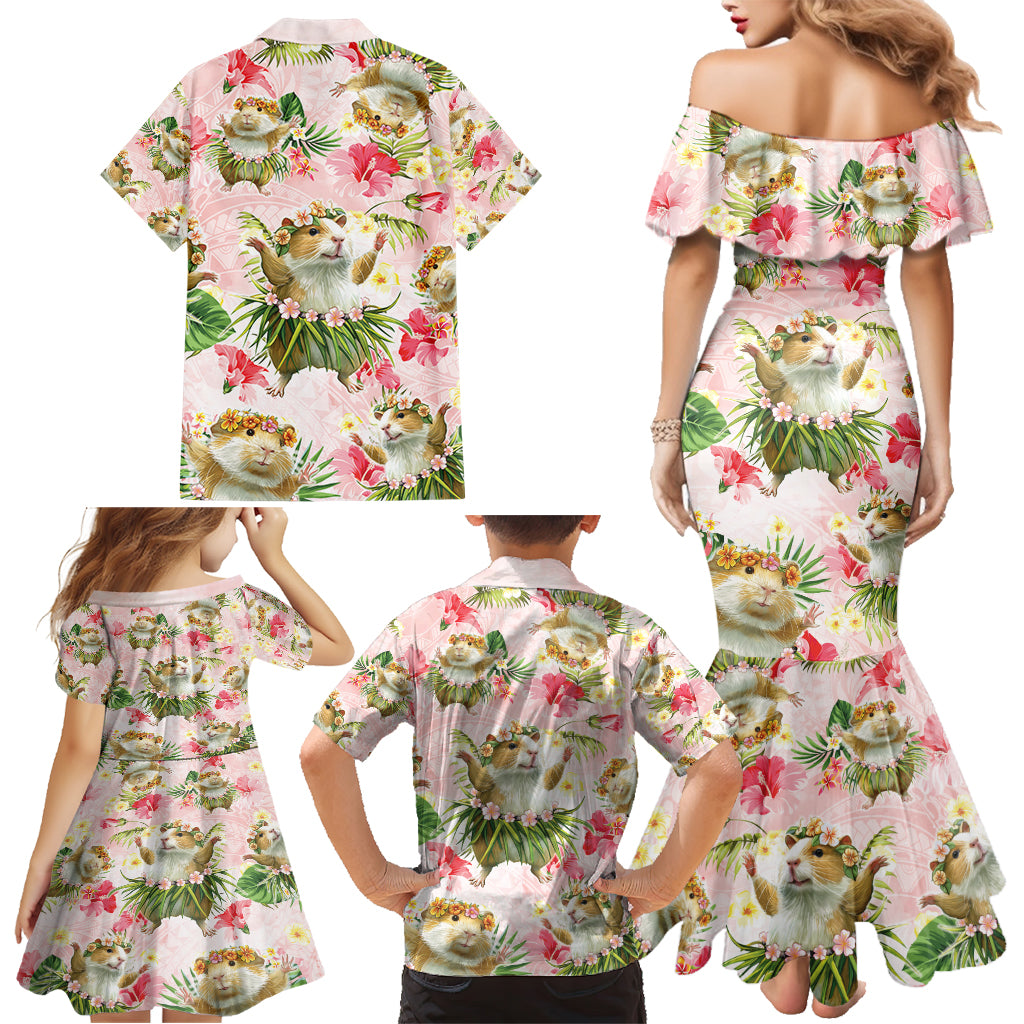 Hawaii Guinea Hula Pig Family Matching Mermaid Dress and Hawaiian Shirt Funny Tropical Style LT05 - Polynesian Pride