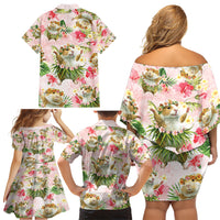 Hawaii Guinea Hula Pig Family Matching Off Shoulder Short Dress and Hawaiian Shirt Funny Tropical Style LT05 - Polynesian Pride