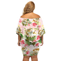 Hawaii Guinea Hula Pig Family Matching Off Shoulder Short Dress and Hawaiian Shirt Funny Tropical Style LT05 - Polynesian Pride