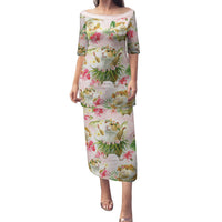 Hawaii Guinea Hula Pig Family Matching Puletasi and Hawaiian Shirt Funny Tropical Style LT05 Mom's Dress Pink - Polynesian Pride