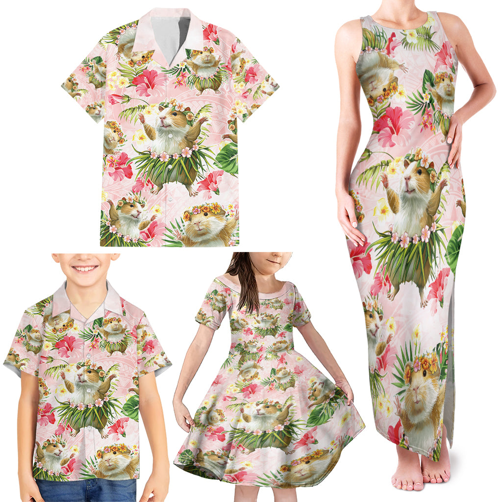 Hawaii Guinea Hula Pig Family Matching Tank Maxi Dress and Hawaiian Shirt Funny Tropical Style LT05 - Polynesian Pride