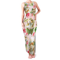 Hawaii Guinea Hula Pig Family Matching Tank Maxi Dress and Hawaiian Shirt Funny Tropical Style LT05 Mom's Dress Pink - Polynesian Pride