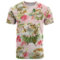 Hawaii Guinea Hula Pig T Shirt Funny Tropical Style LT05 Pink - Polynesian Pride