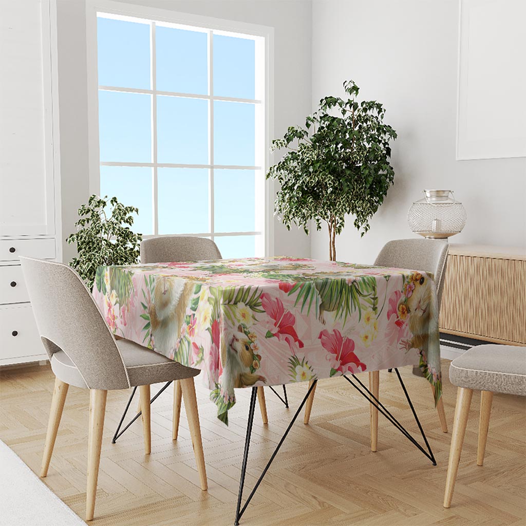Hawaii Guinea Hula Pig Tablecloth Funny Tropical Style