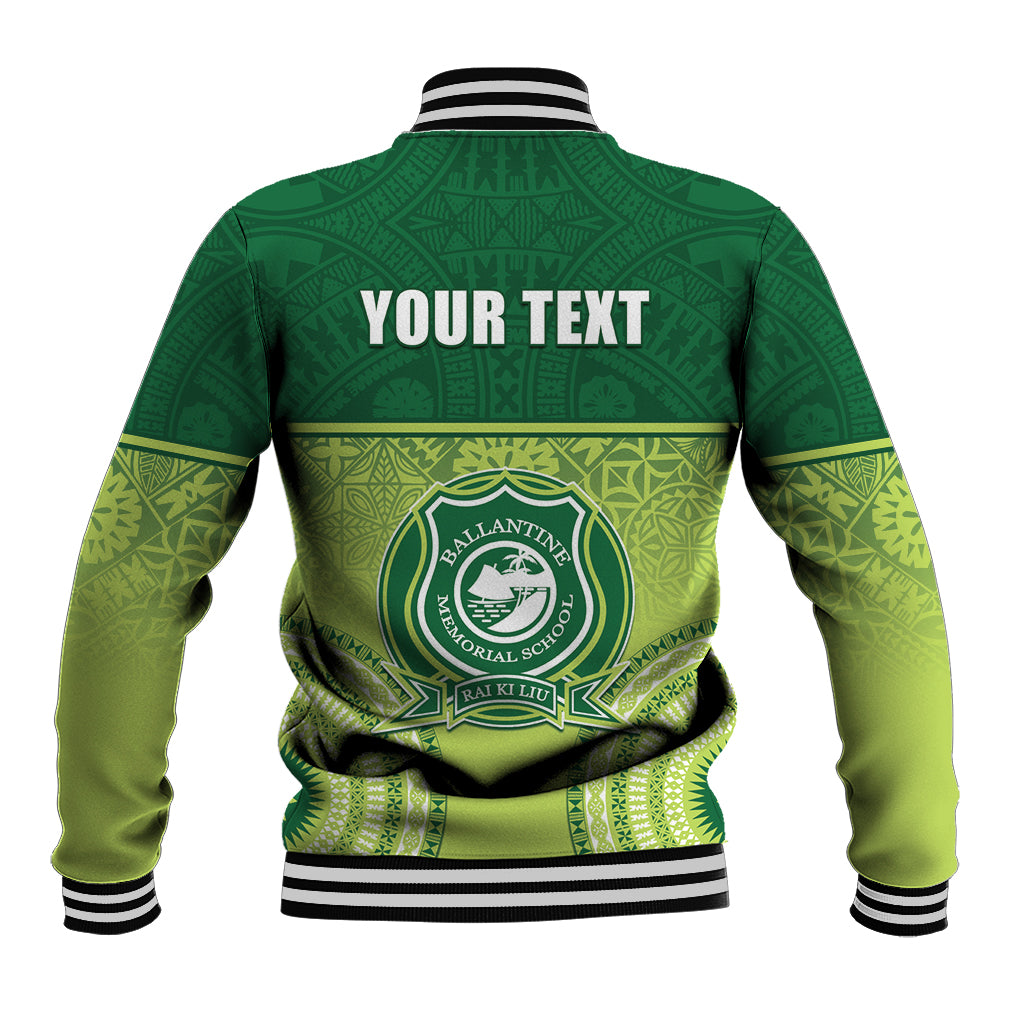 Personalised Ballantine Memorial School Baseball Jacket With Fijian Tapa Pattern