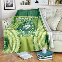Ballantine Memorial School Blanket With Fijian Tapa Pattern LT05 Green - Polynesian Pride