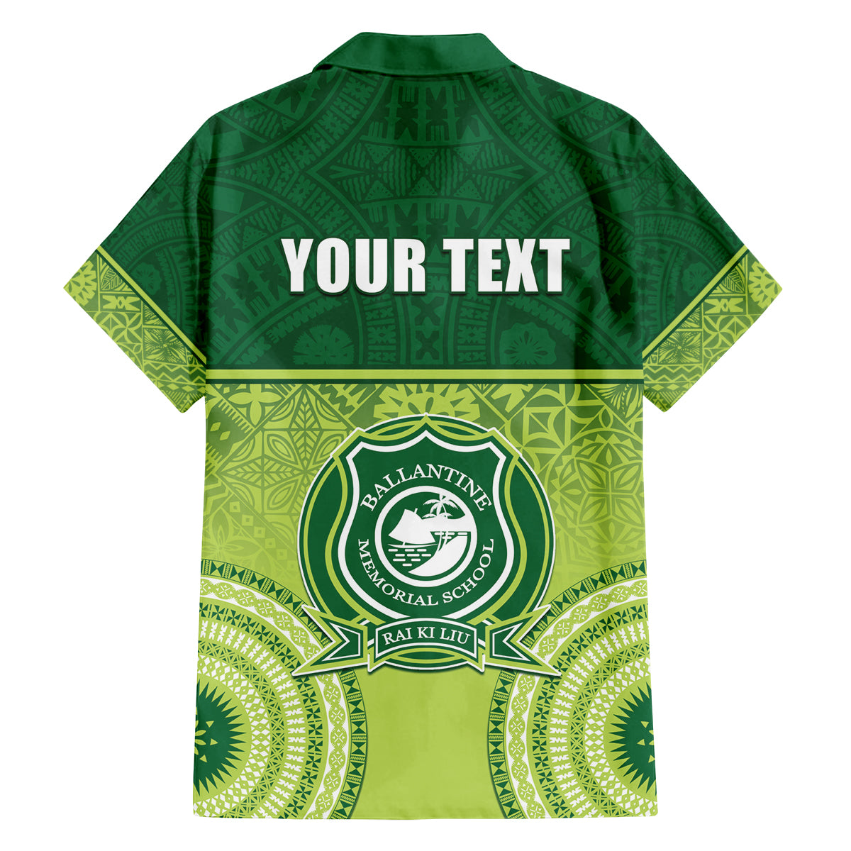 Personalised Ballantine Memorial School Family Matching Puletasi and Hawaiian Shirt With Fijian Tapa Pattern LT05 - Polynesian Pride