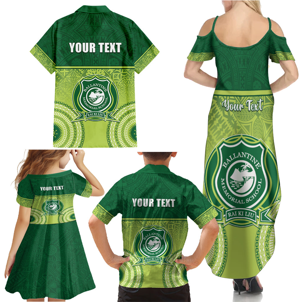 Personalised Ballantine Memorial School Family Matching Summer Maxi Dress and Hawaiian Shirt With Fijian Tapa Pattern LT05 - Polynesian Pride