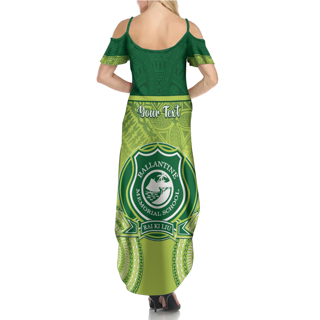 Personalised Ballantine Memorial School Family Matching Summer Maxi Dress and Hawaiian Shirt With Fijian Tapa Pattern LT05 - Polynesian Pride
