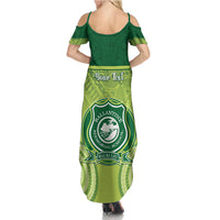 Personalised Ballantine Memorial School Summer Maxi Dress With Fijian Tapa Pattern