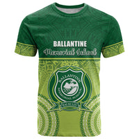 Personalised Ballantine Memorial School T Shirt With Fijian Tapa Pattern LT05 Green - Polynesian Pride