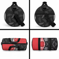 New Zealand Aotearoa Duffle Bag Kiwi Fern Maori Pattern Red Version LT05 - Polynesian Pride