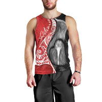 New Zealand Aotearoa Men Tank Top Kiwi Fern Maori Pattern Red Version