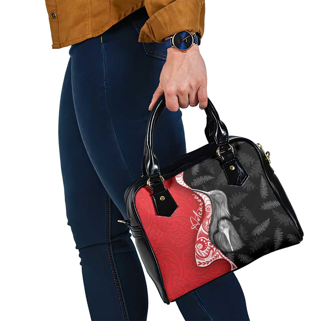 New Zealand Aotearoa Shoulder Handbag Kiwi Fern Maori Pattern Red Version LT05 - Polynesian Pride