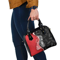 New Zealand Aotearoa Shoulder Handbag Kiwi Fern Maori Pattern Red Version LT05 - Polynesian Pride