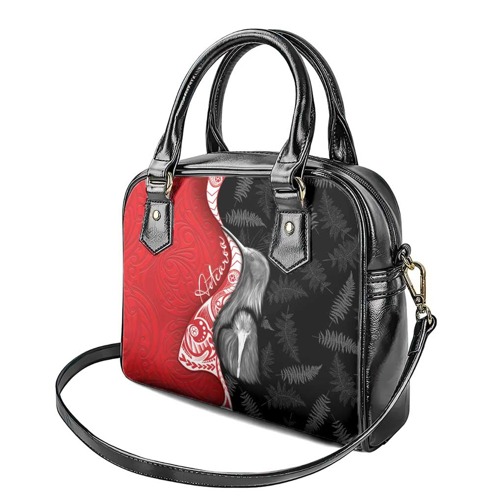 New Zealand Aotearoa Shoulder Handbag Kiwi Fern Maori Pattern Red Version LT05 - Polynesian Pride