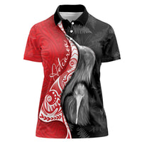 New Zealand Aotearoa Women Polo Shirt Kiwi Fern Maori Pattern Red Version LT05 Female Red - Polynesian Pride